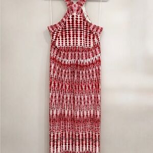 WISP - Red Tie-Dye geometric Maxi Dress